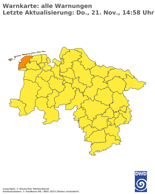 Aktuelle Wetterwarnungen für  Hannover