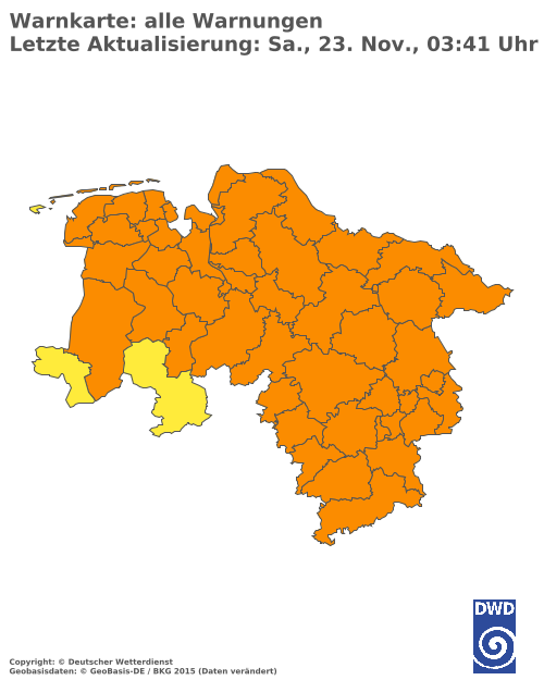 Aktuelle Wetterwarnungen für  Hannover
