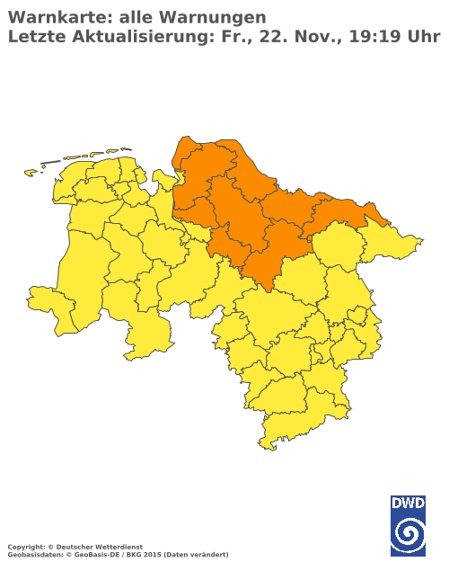 Aktuelle Wetterwarnungen für  Hannover