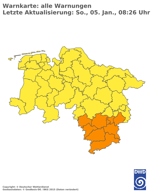 Aktuelle Wetterwarnungen für  Hannover