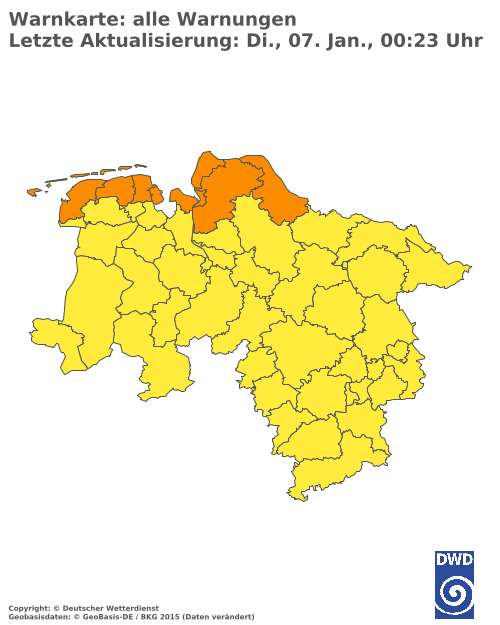 Aktuelle Wetterwarnungen für  Hannover