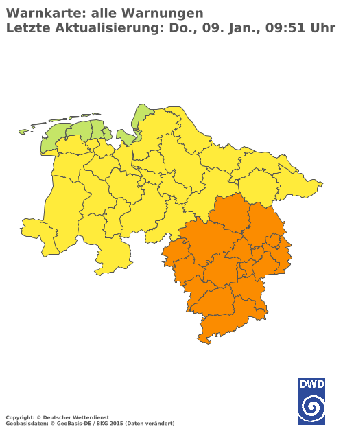 Aktuelle Wetterwarnungen für  Hannover