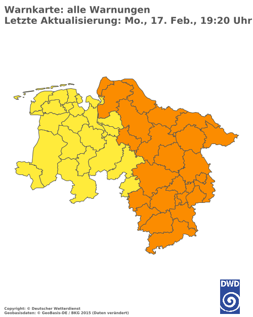 Aktuelle Wetterwarnungen für  Hannover