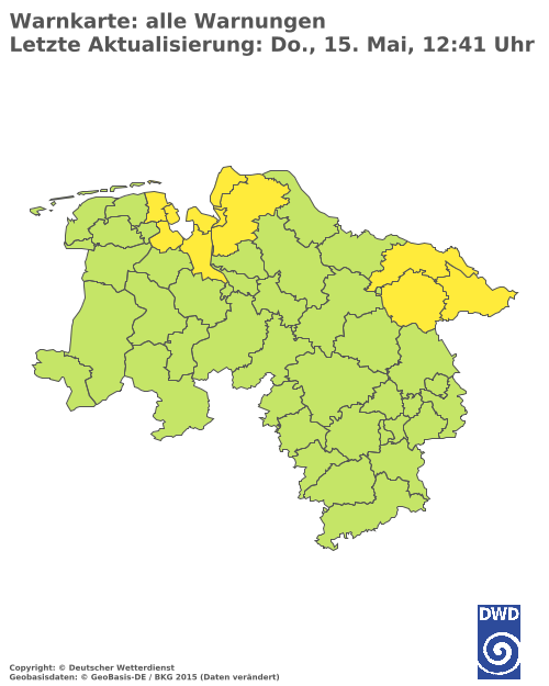 Aktuelle Wetterwarnungen für  Hannover