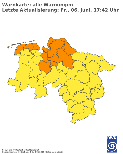Aktuelle Wetterwarnungen für  Hannover